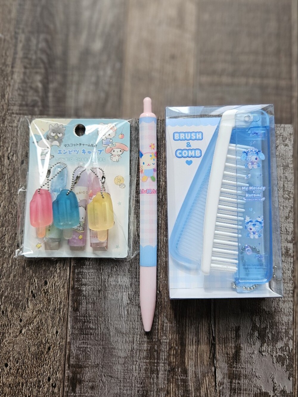 Sanrio Set Foldable Comb, Pencil Caps, Pen